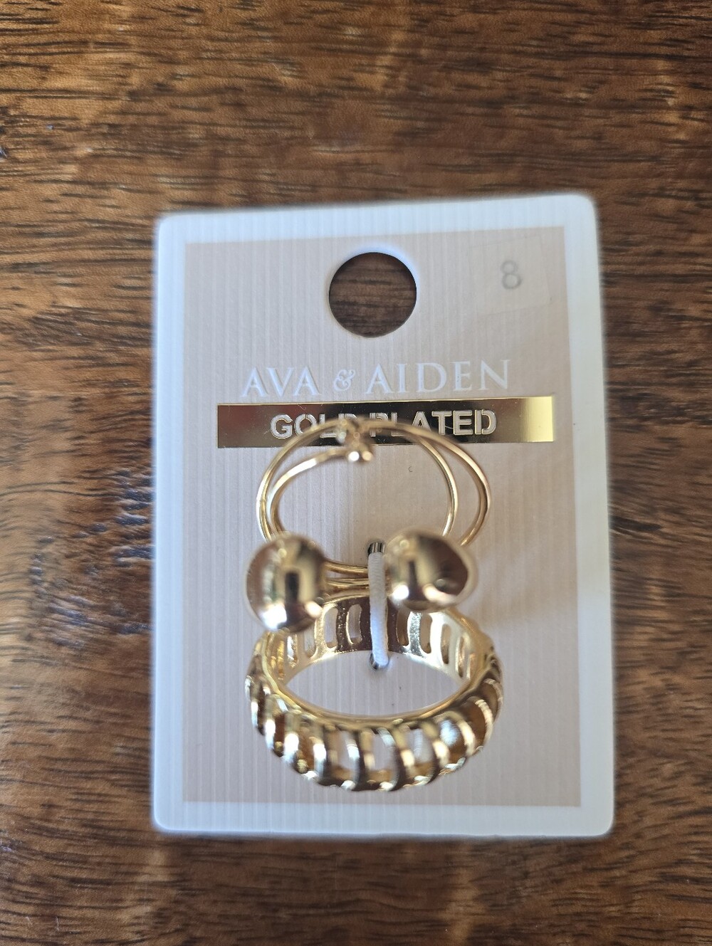 Ava & Aiden Shiny Gold Layered Ring Set